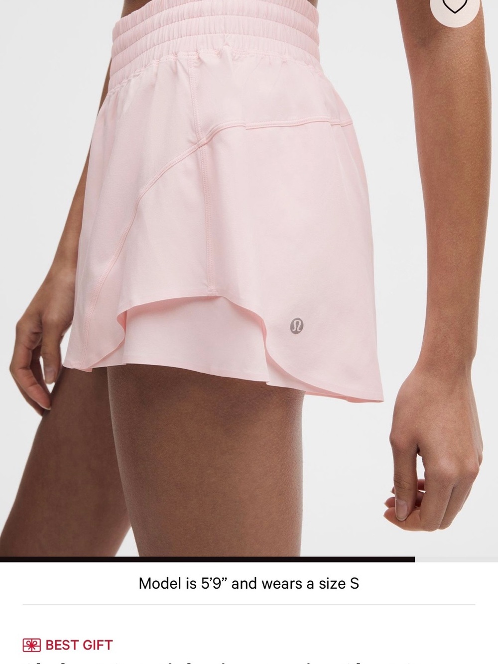 Lululemon Pink Pearl Shake it Out High Rise Run Short 2.5